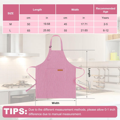 Set 2 Delantales Rayas Niños con Bolsillos Cocina
