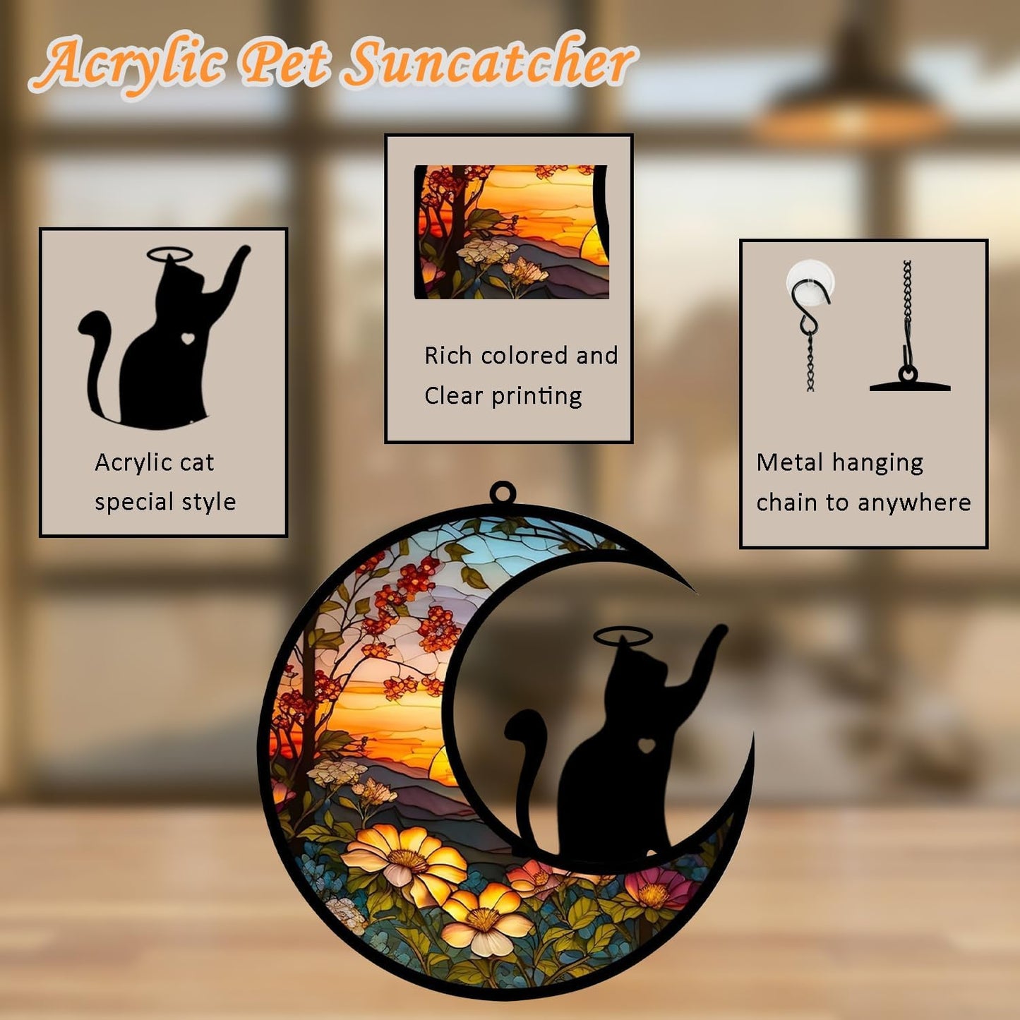 Atrapasoles conmemorativo gato decoración personalizada