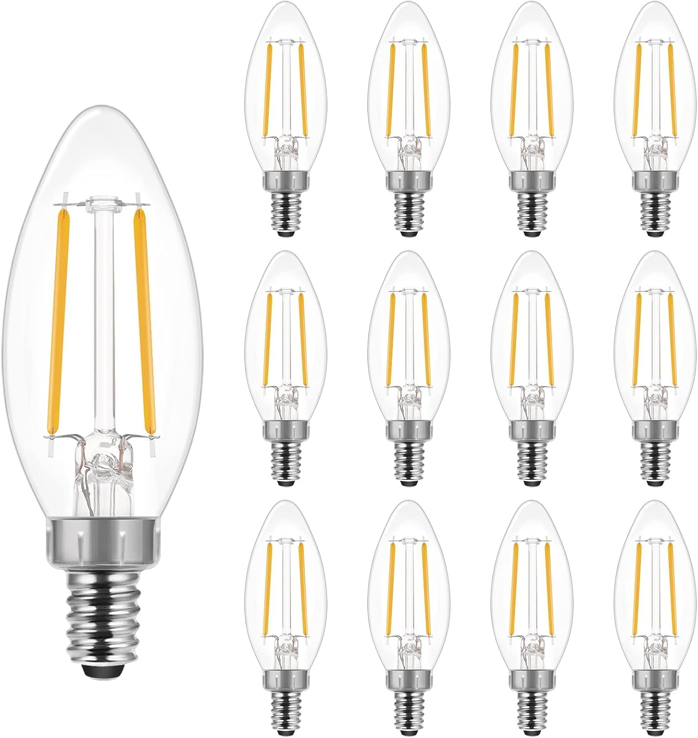 Bombilla LED E12 B10 2700K 60W equivalente regulable set 12