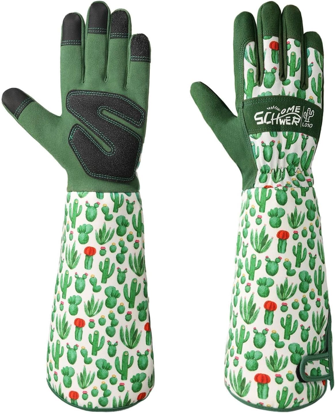 Guantes jardinería mujer con protección antebrazo tactiles