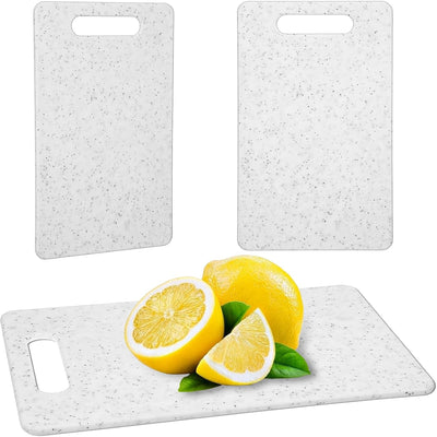 Juego de 2 tablas de cortar pequeñas de plástico con asas para cocina y acampar