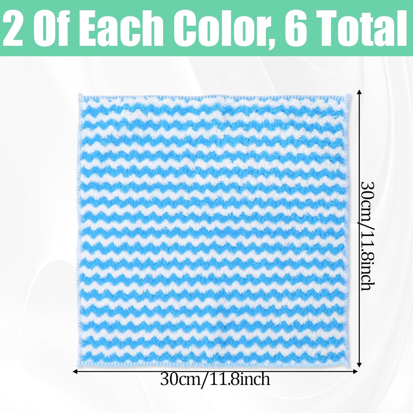 6 Paños Microfibra Reutilizables 12x12pulg Absorbentes