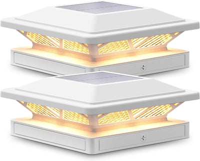 Luz solar tapa poste 2 modos pack 2 3.5x5pulg impermeable