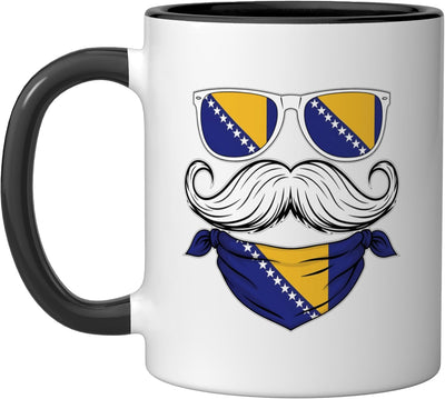 Taza Cerámica Bandera Bosnia y Herzegovina Negro/Blanco