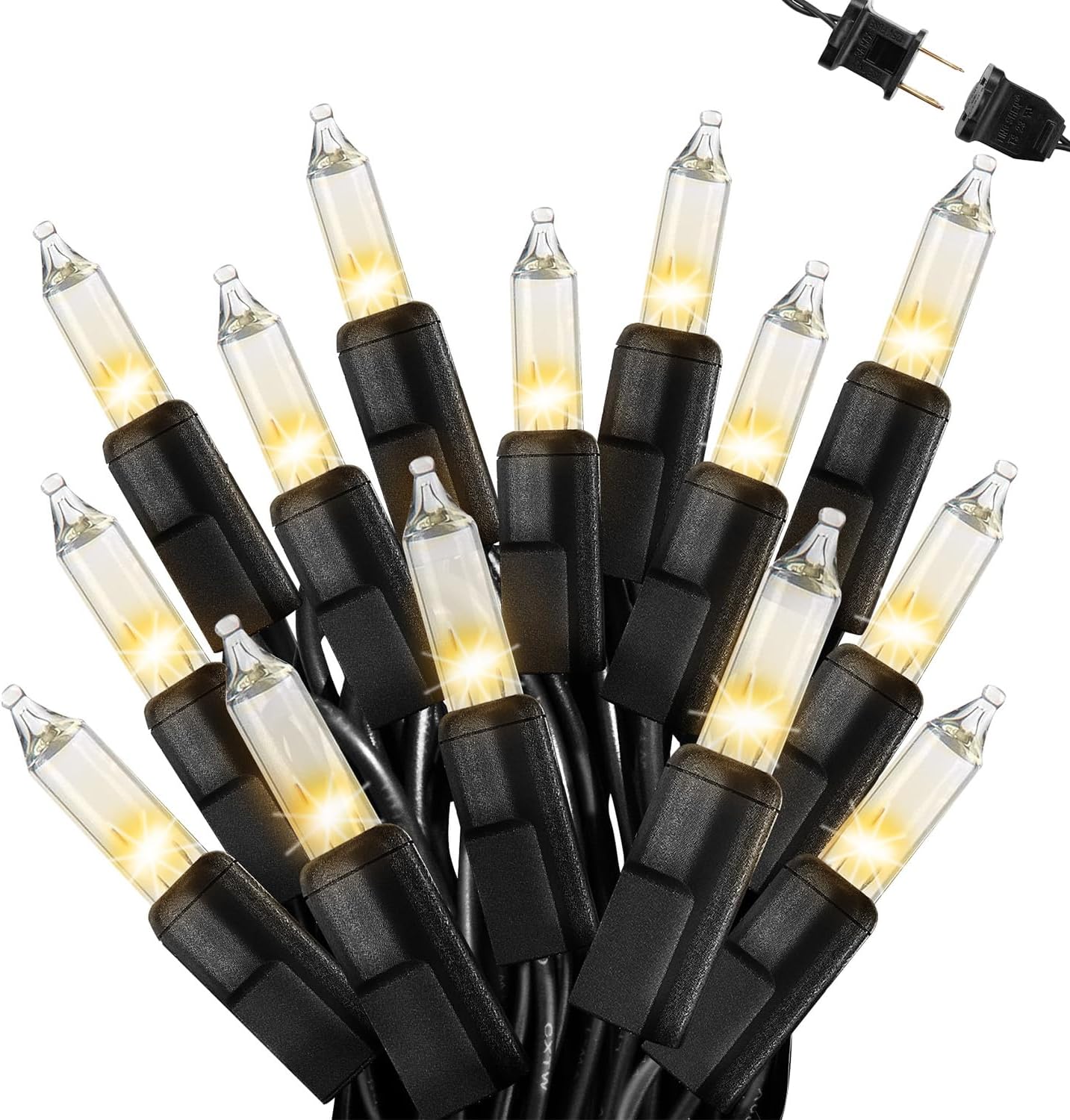 Tira luces navidad blancas cálidas 50pies 200uds impermeables