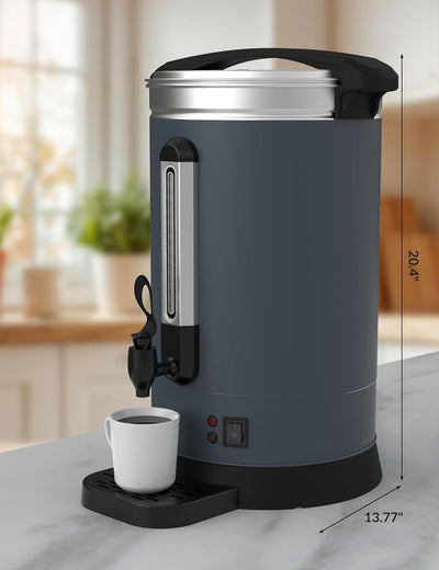 Urna café 80 tazas acero inox 12L dispensador bebidas calientes