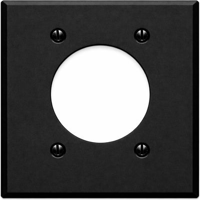 Placa pared secadora metal negro cubierta salida orificio 2.125pulg