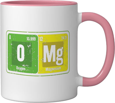 Taza de cerámica Chemistry OMG Moléculas y Magia Rosa/Blanca