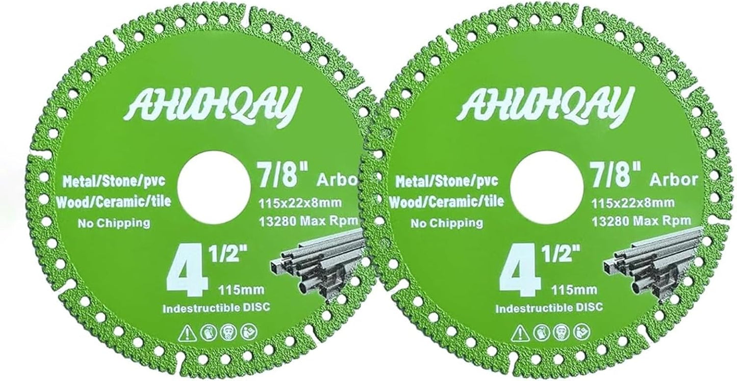 2 Discos Diamante 4-1/2pulg Eje 7/8pulg para Amoladora