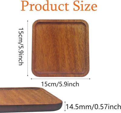 Bandeja de madera maciza de ébano 6 x 6 pulgadas para charcutería y decoración del hogar