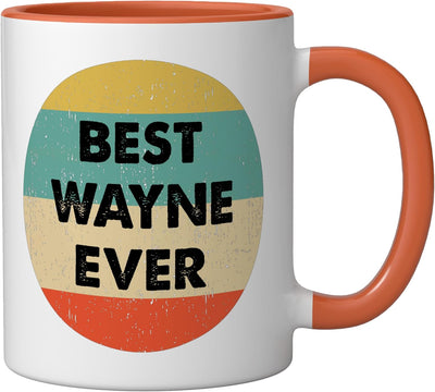 Taza cerámica Wayne Name naranja/blanca