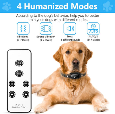Collar antiladridos perros 15-120lb con vibración
