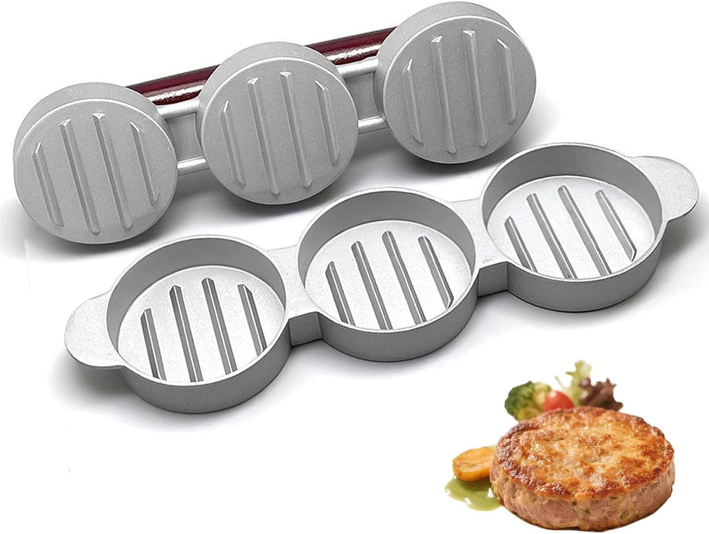 Prensa hamburguesas 3 moldes 2.64pulg para salchichas barbacoa