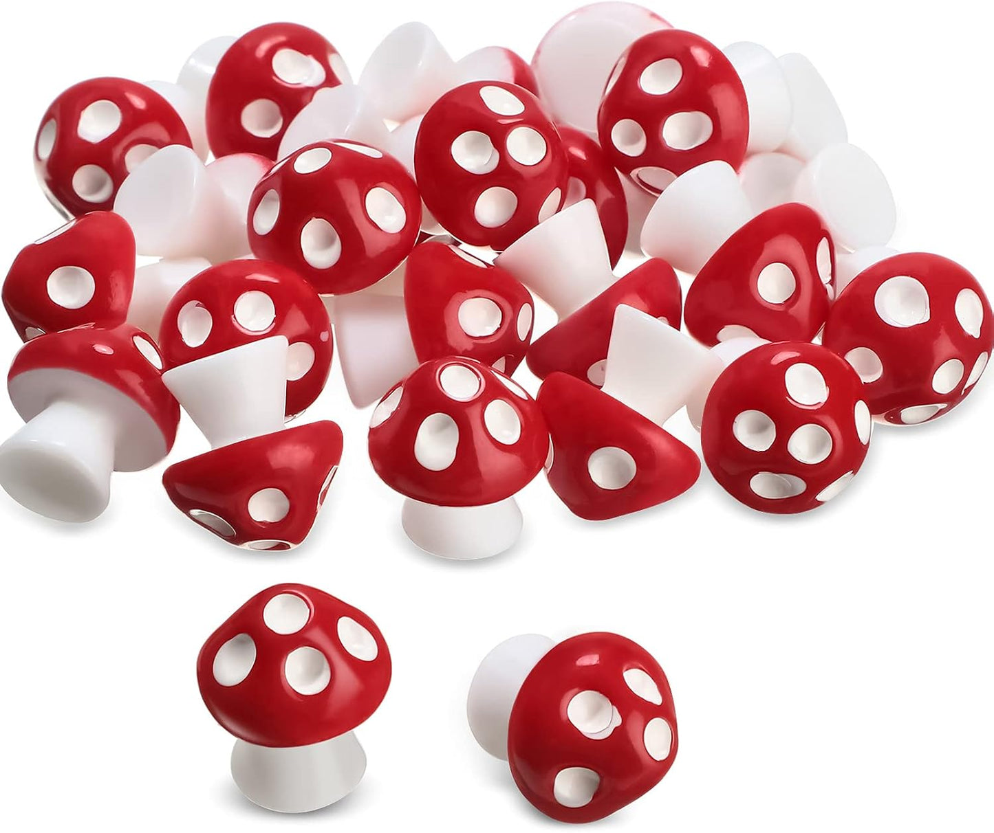 24 Pzas mini hongos resina para manualidades y muñecas