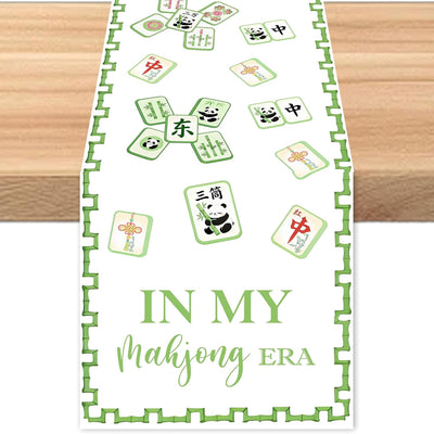 Camino mesa fiesta color verde para juegos Mahjong