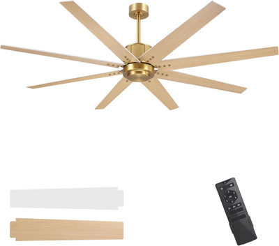 Ventilador techo 72pulg motor CC 6 vel aspas doradas