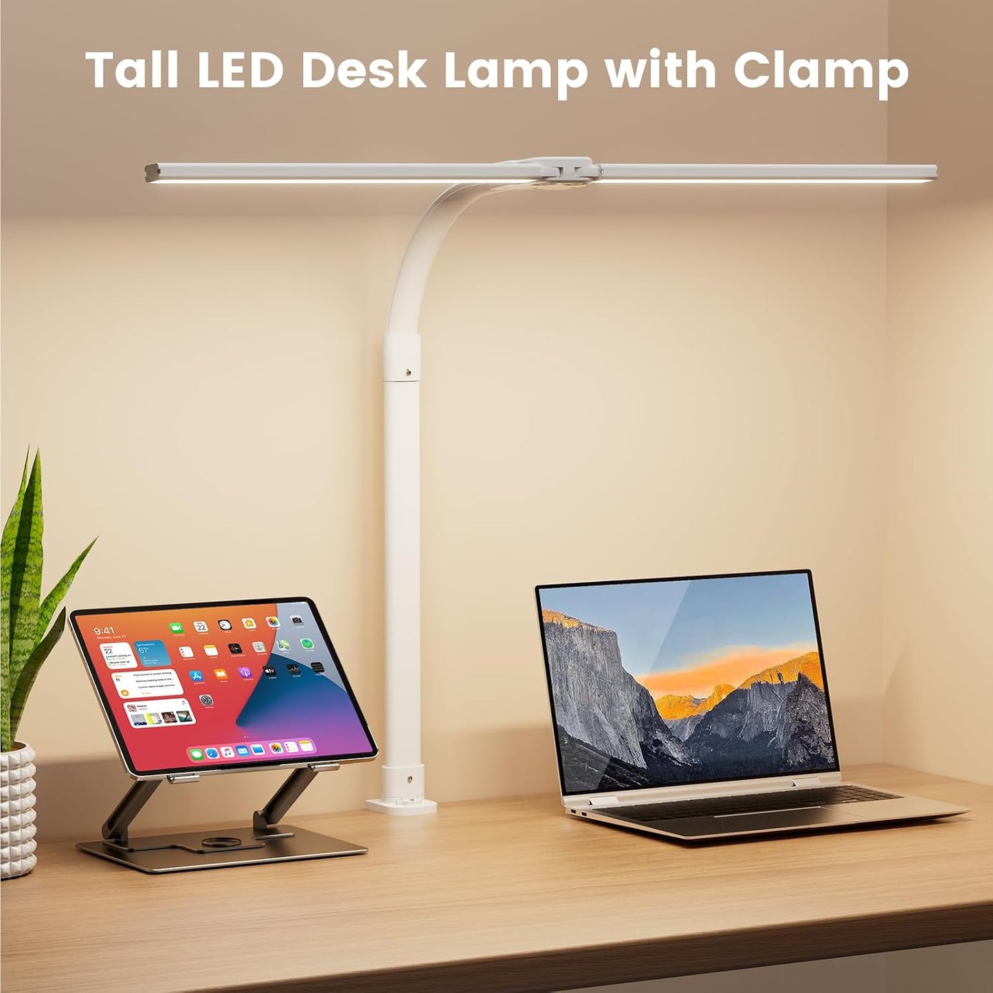 Lámpara LED escritorio regulable 24 W flexible para monitor