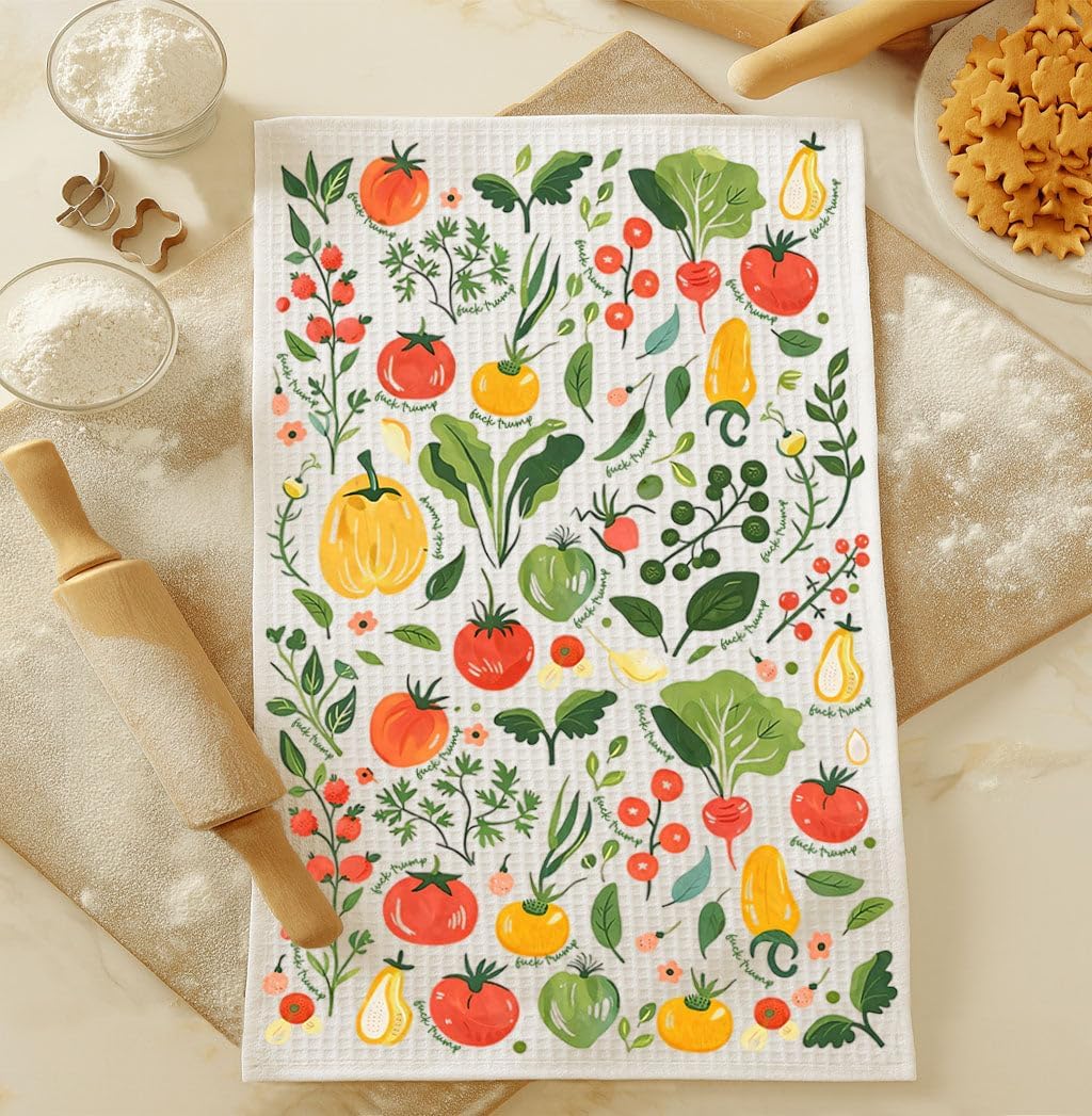 Toalla de cocina divertida con diseño vegetal y anti Trup