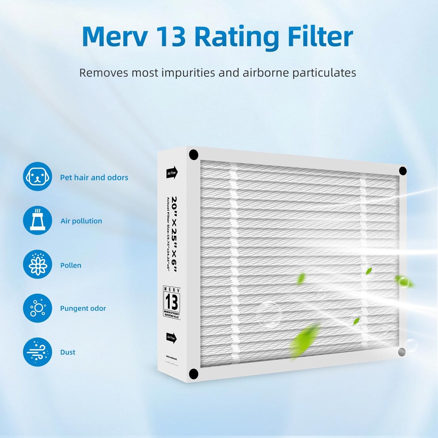 Filtro horno MERV 13 20x25x6 comp AprilAire 201