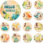 Letrero hitos bebe 13 pzas tarjetas dinosaurio madera