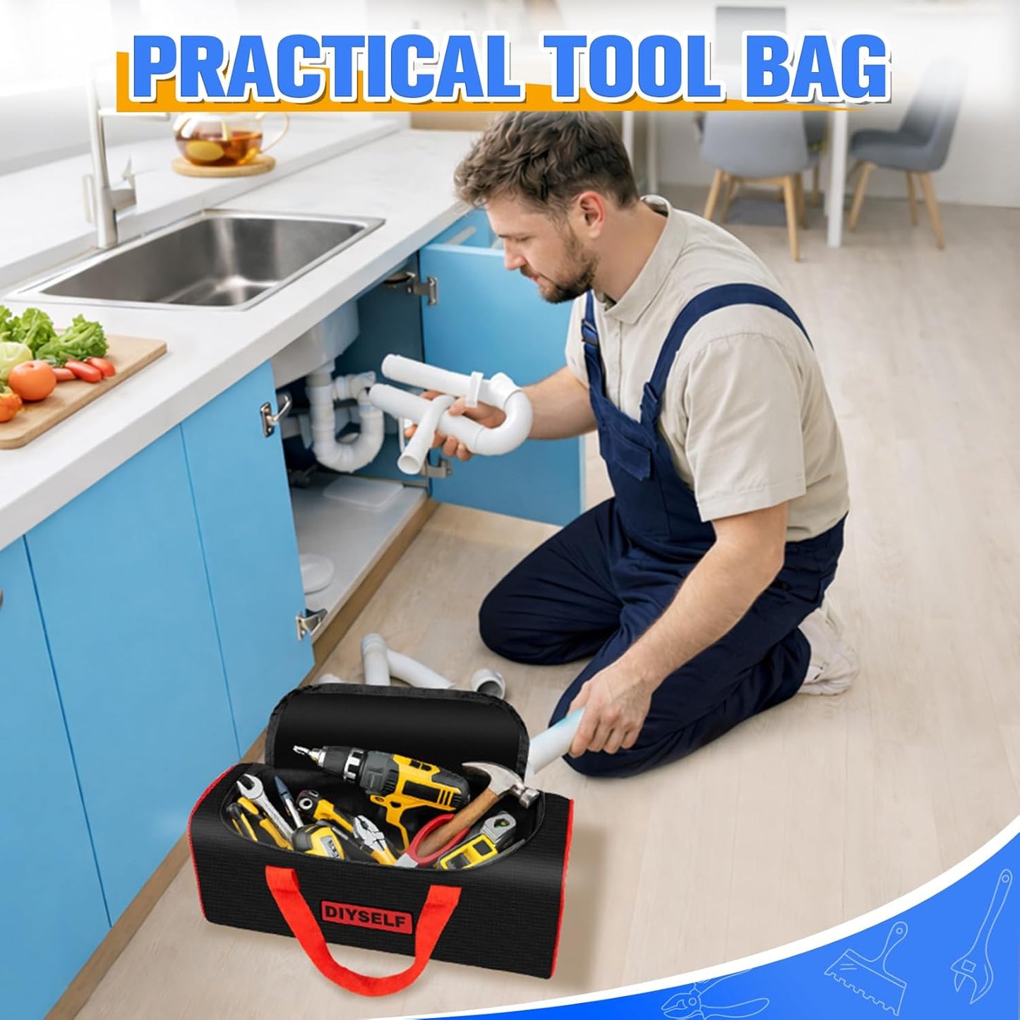 Paquete 3 Bolsas Herramientas Portátiles 9.5pulg Resistente