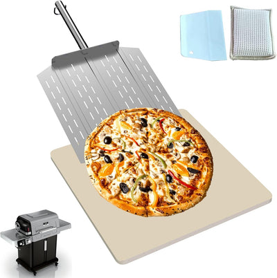 Piedra pizza 16pulg para parrilla horno FlexFlame con raspador