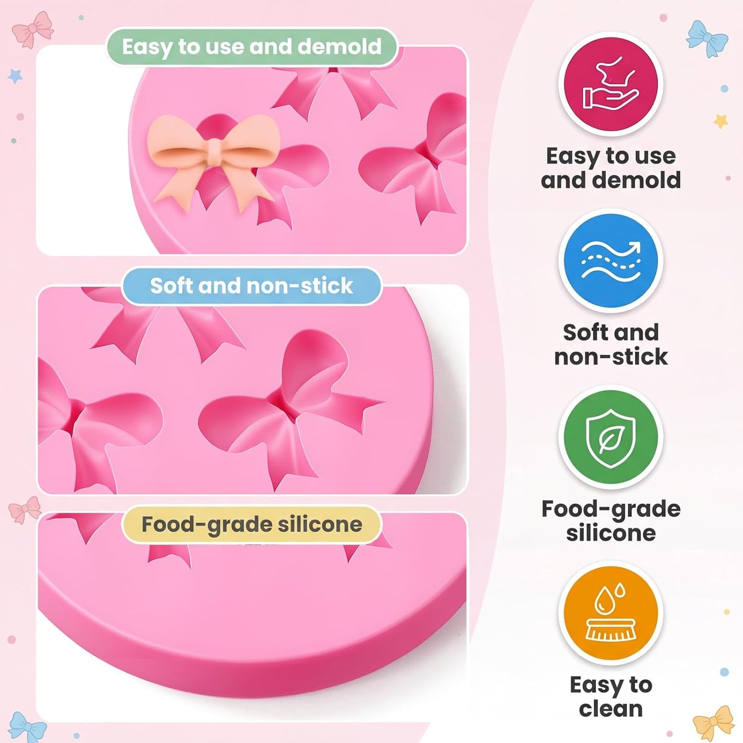 4 Moldes Arco Silicona para Fondant Cupcakes