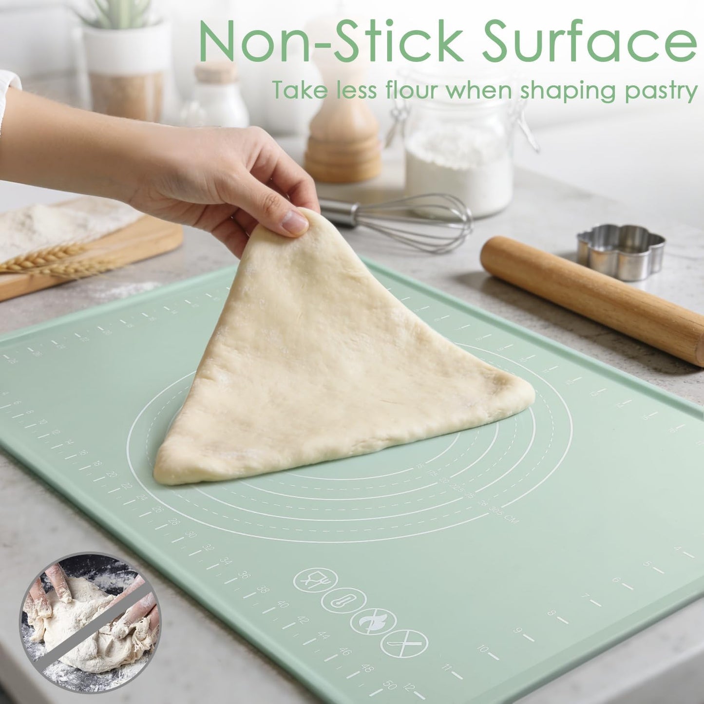 Tapete de silicona para pastelería antideslizante con bordes elevados