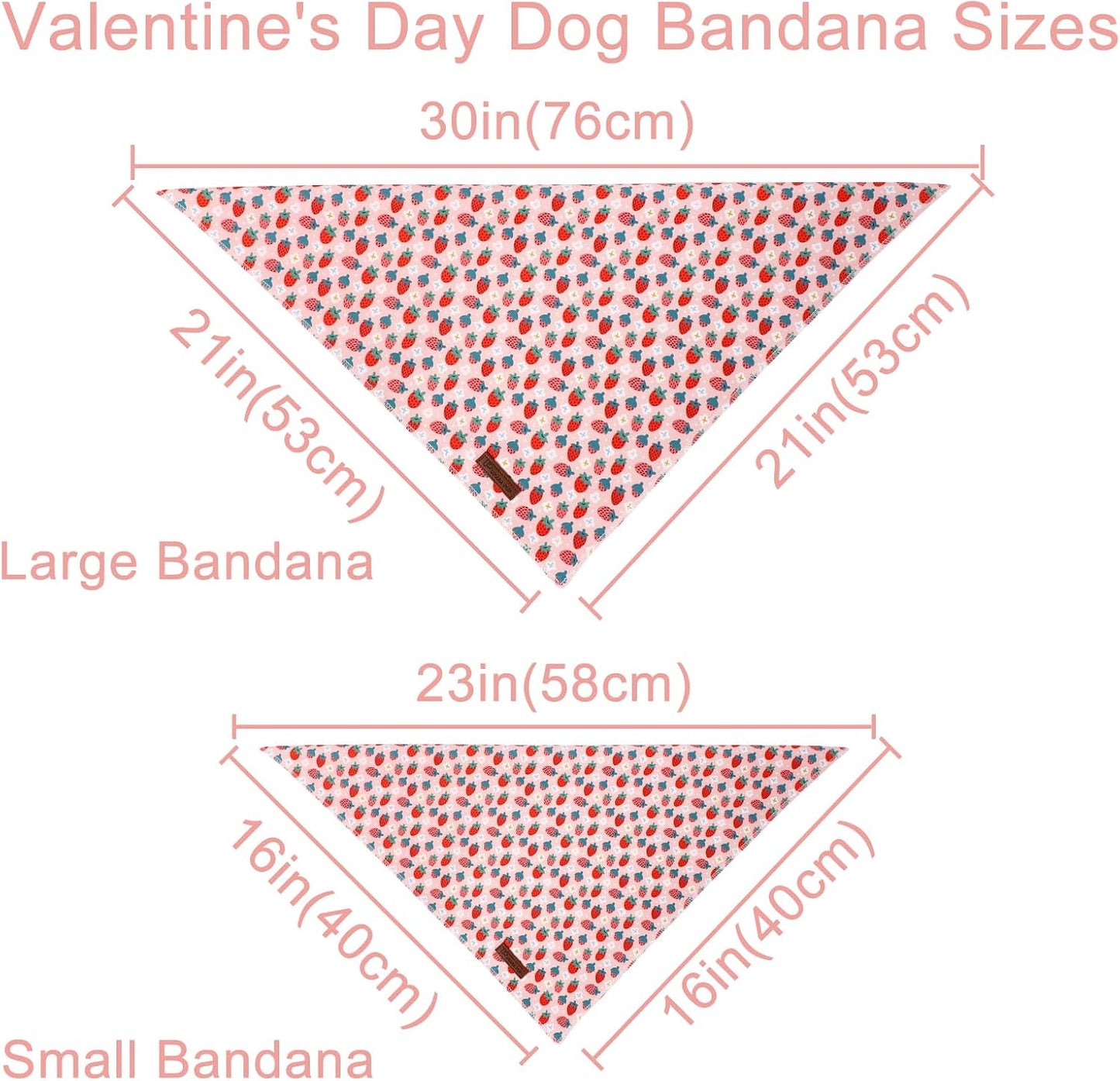 Pañuelo algodón perro fresa triangular L