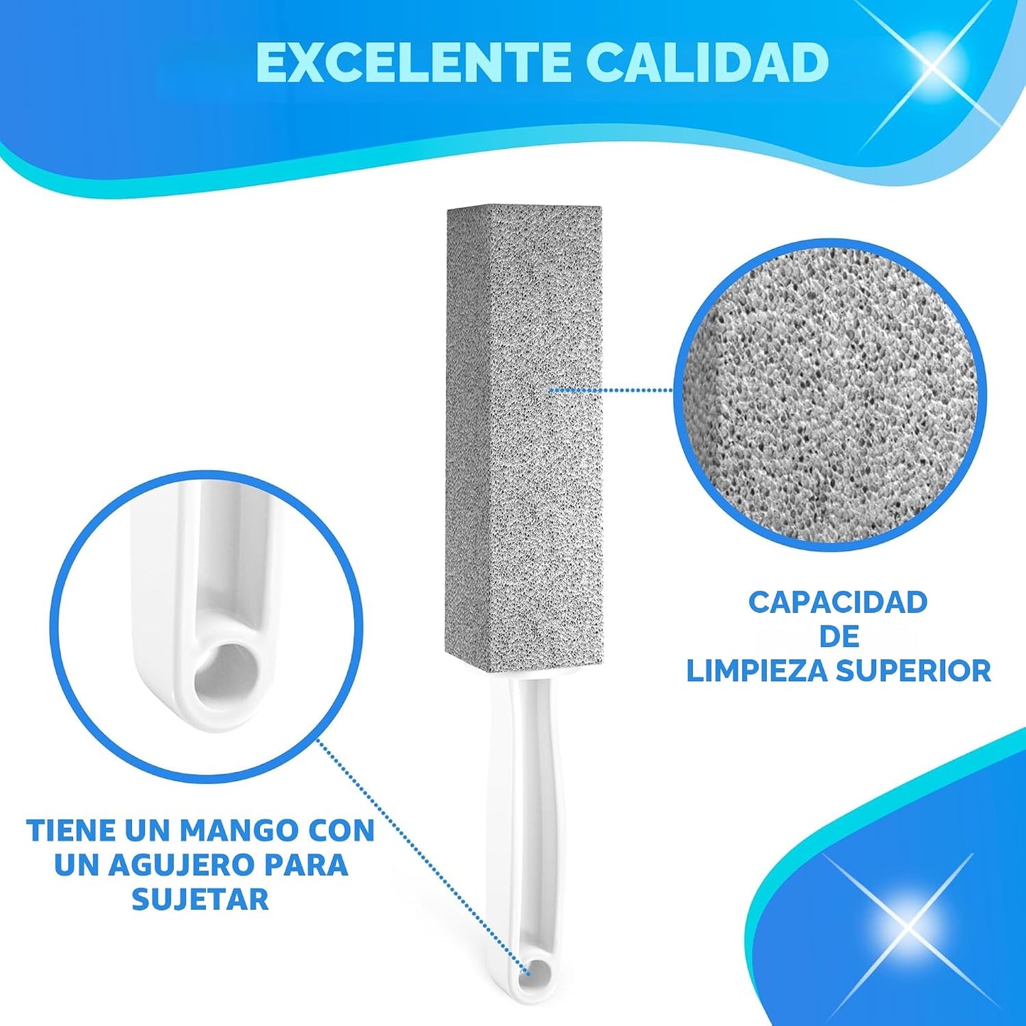 Piedra pómez limpiadora con asa para baño cocina y hogar set 4