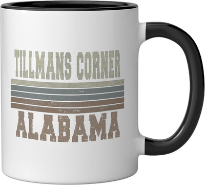 Taza de cerámica Retro Tillmans Corner Alabama negra y blanca