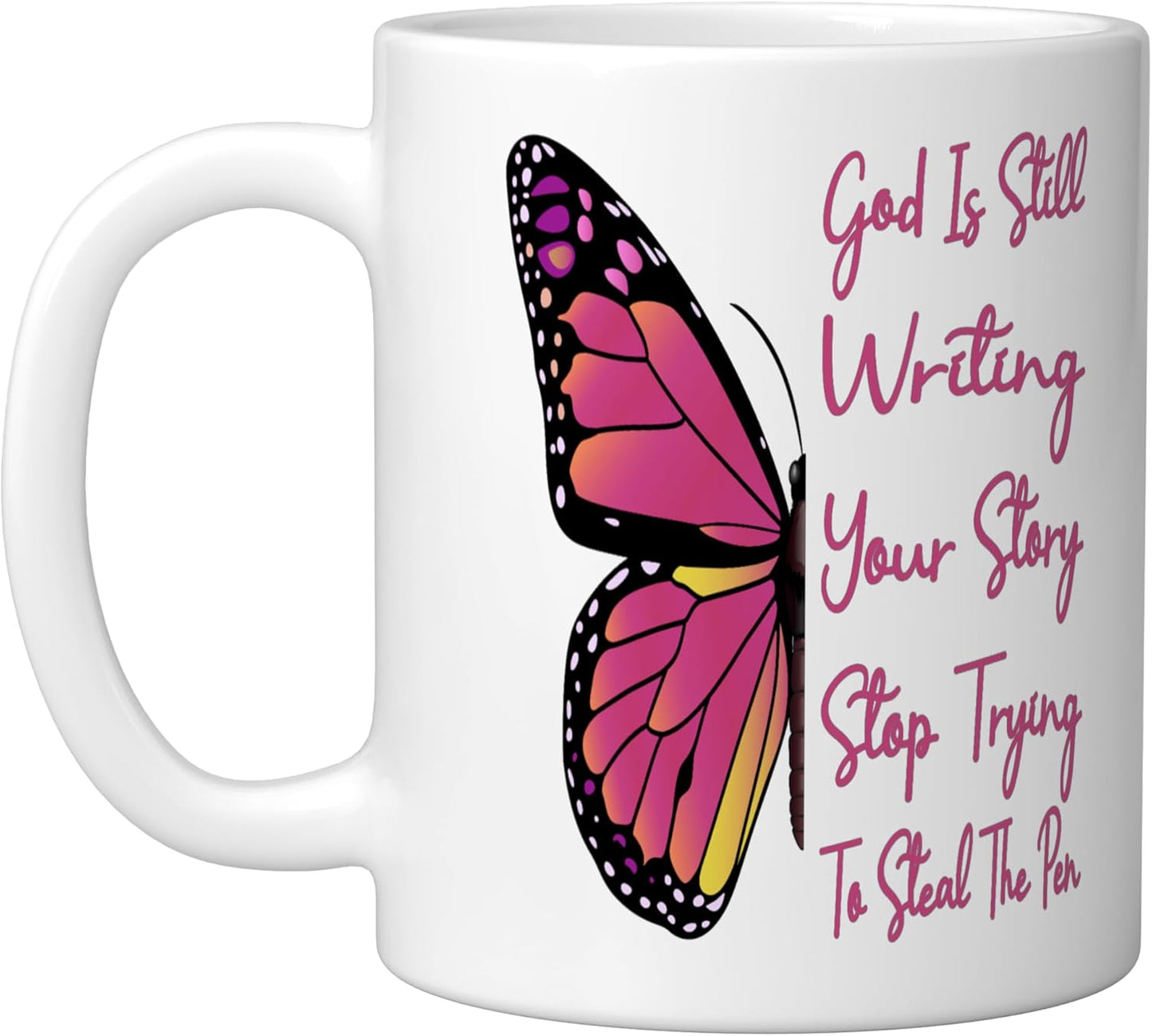 Taza cerámica God Is Still Writing Your Story Deja de intentar robar el lápiz