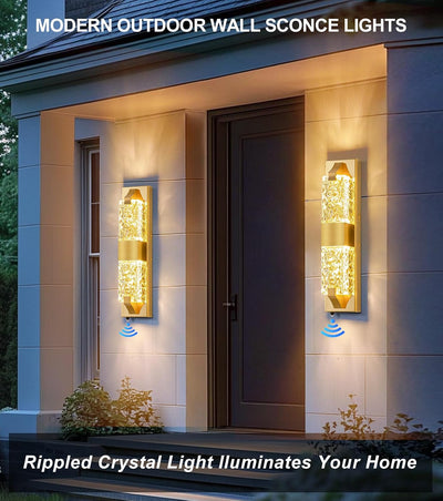 Luces porche cristal ondulado IP65 18.8pulg 2uds