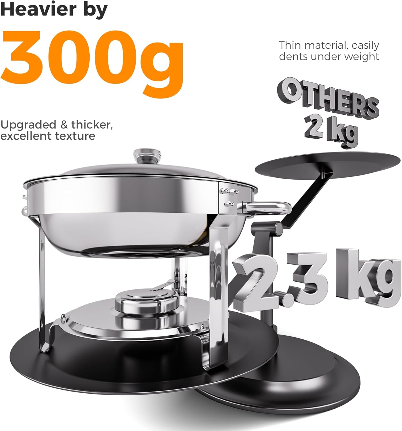 Set 8 Pzas Chafer Acero Inox 6qt Oro Plata