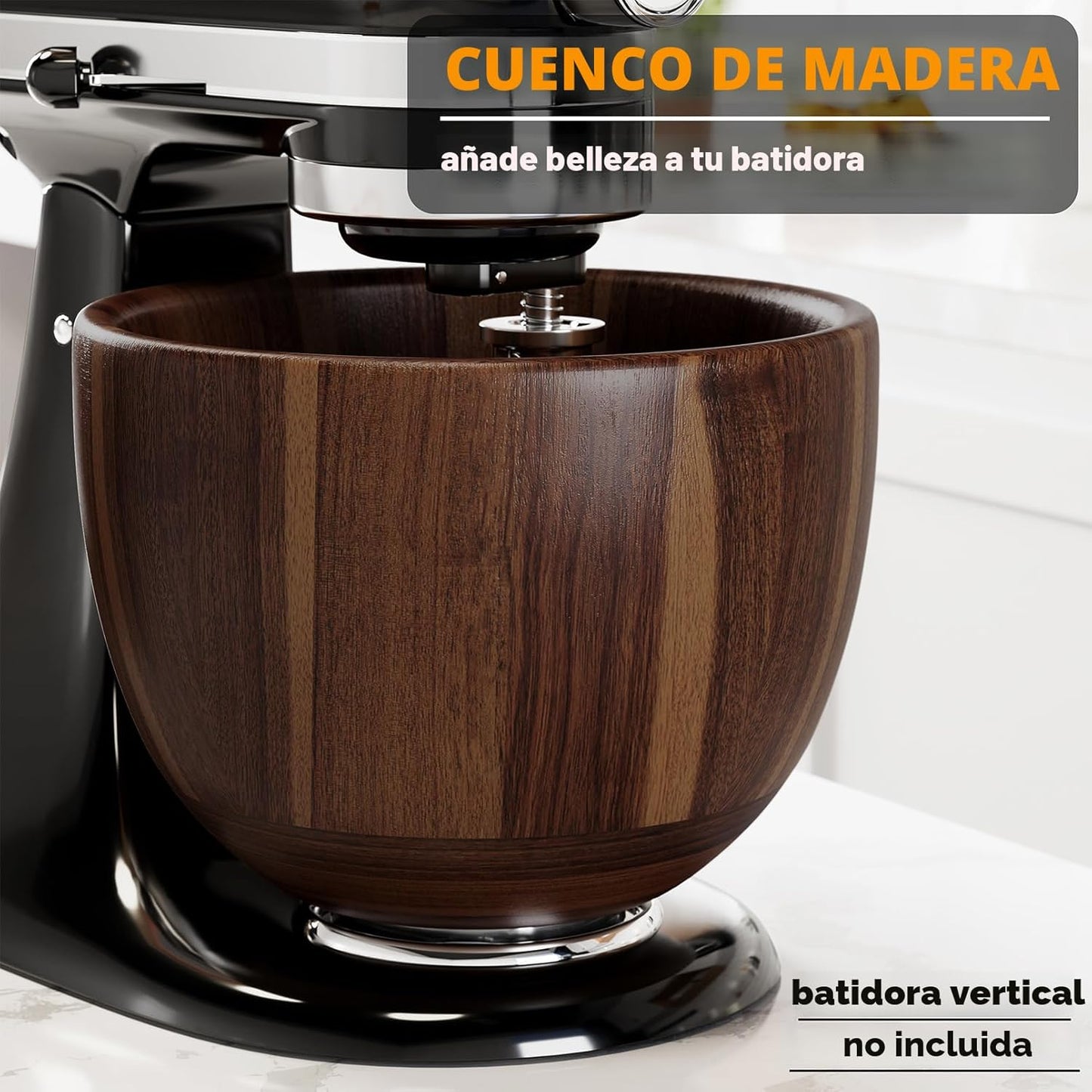 Cuenco madera comp mezcladora acacia 4.5-5qt