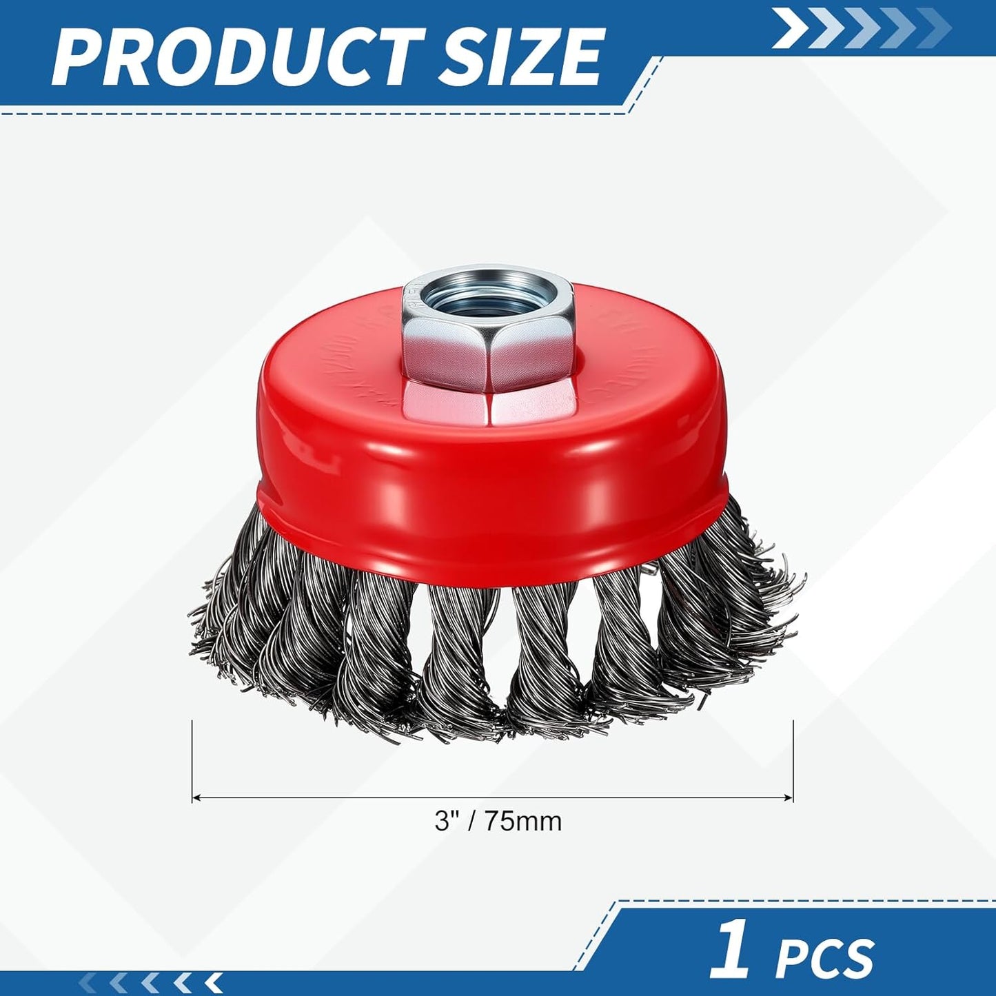 Cepillo alambre acero amoladora angular 3pulg paquete 1