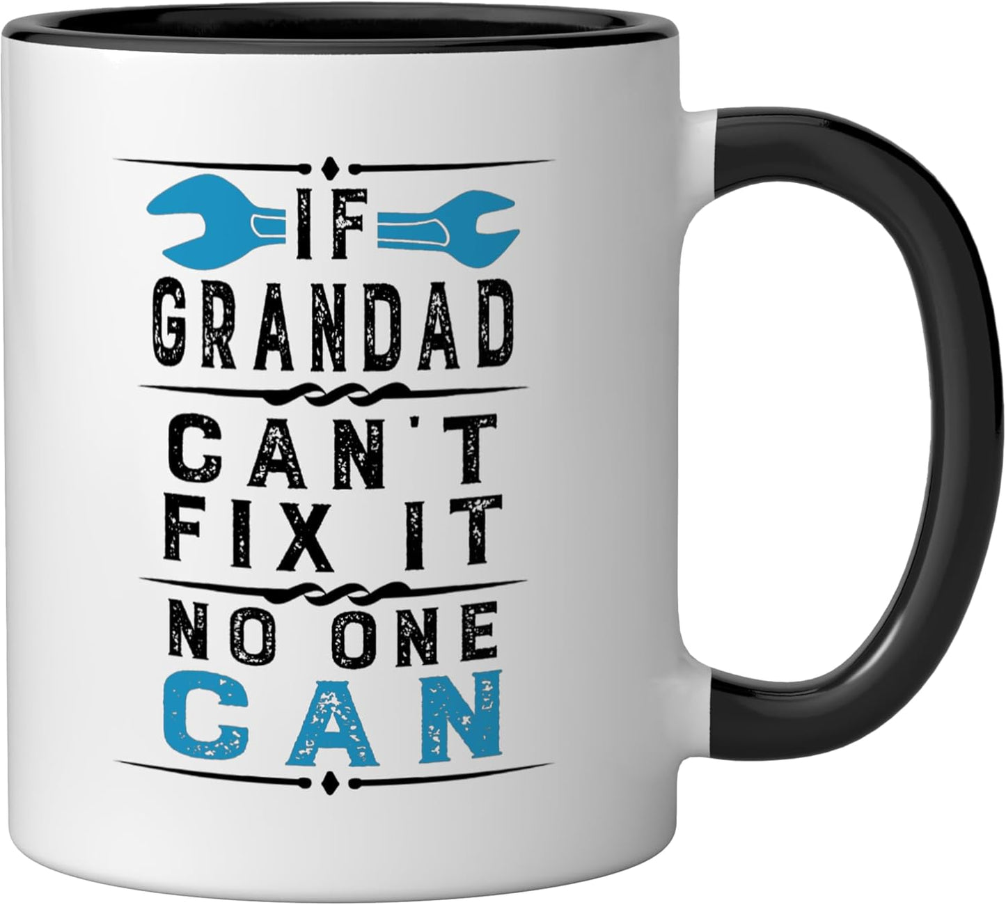 Taza Cerámica Juego de Abuelo Negro/Blanco