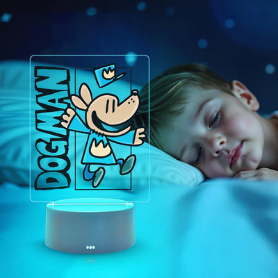 Luz Nocturna Dog Man LED 7 Colores Base Extraíble Niños