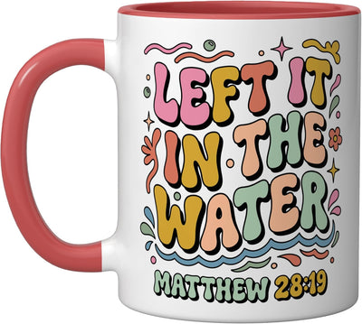 Taza Cerámica Roja/Blanca Versículo 28:19