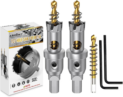 Set 2 Sierras Perforadoras TCT 5/8pulg Acero Inox