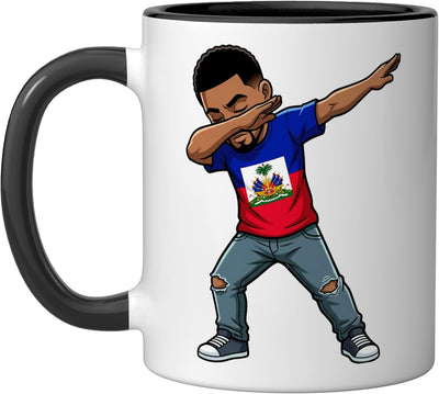 Taza Cerámica Haití con Estilo Dab Negro/Blanco
