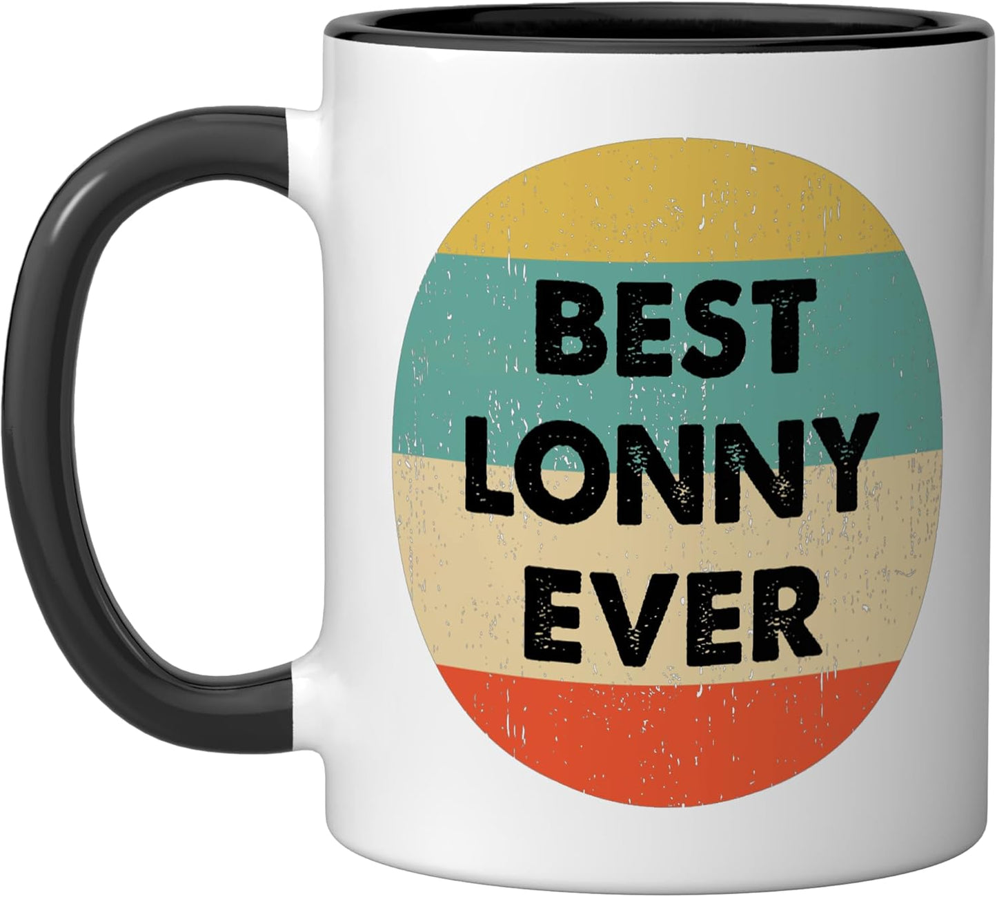 Taza de cerámica Lonny Name color negro y blanco