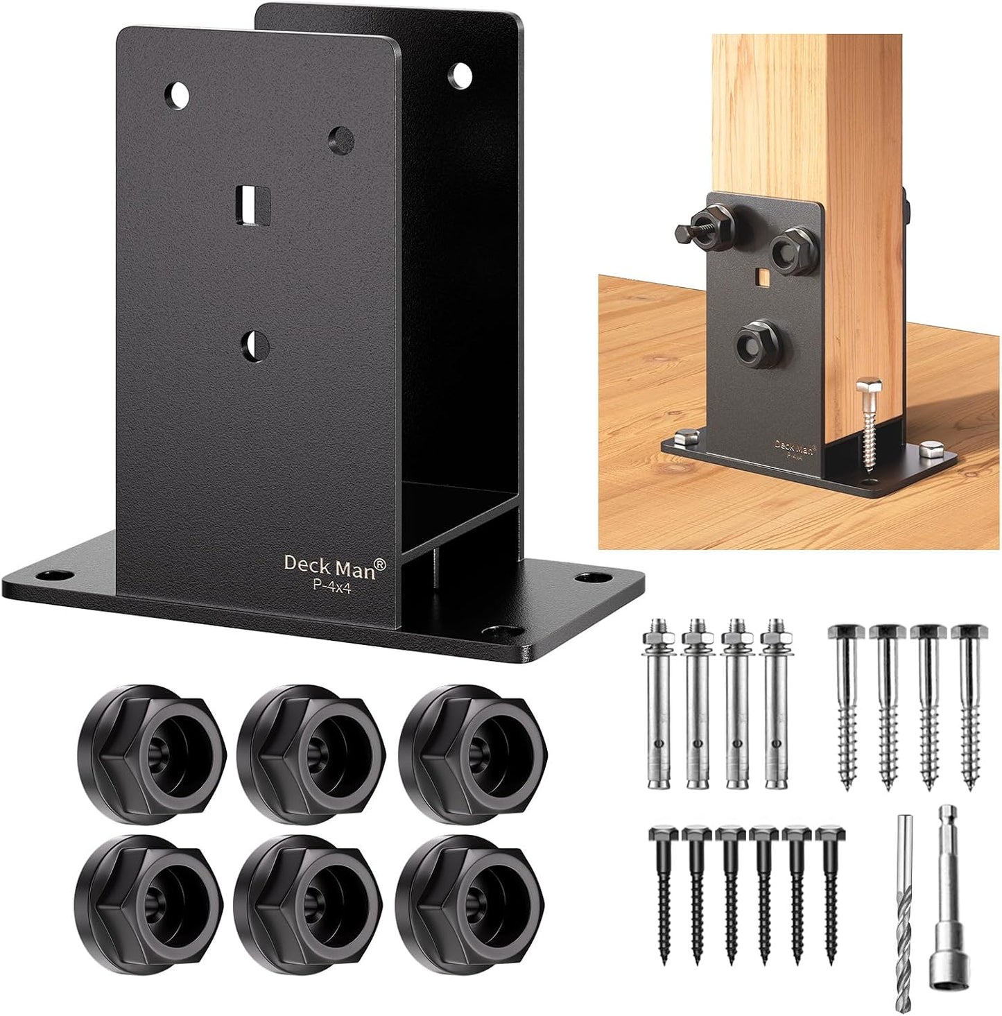 Base poste acero inox con canal aire anclaje 1x4x4