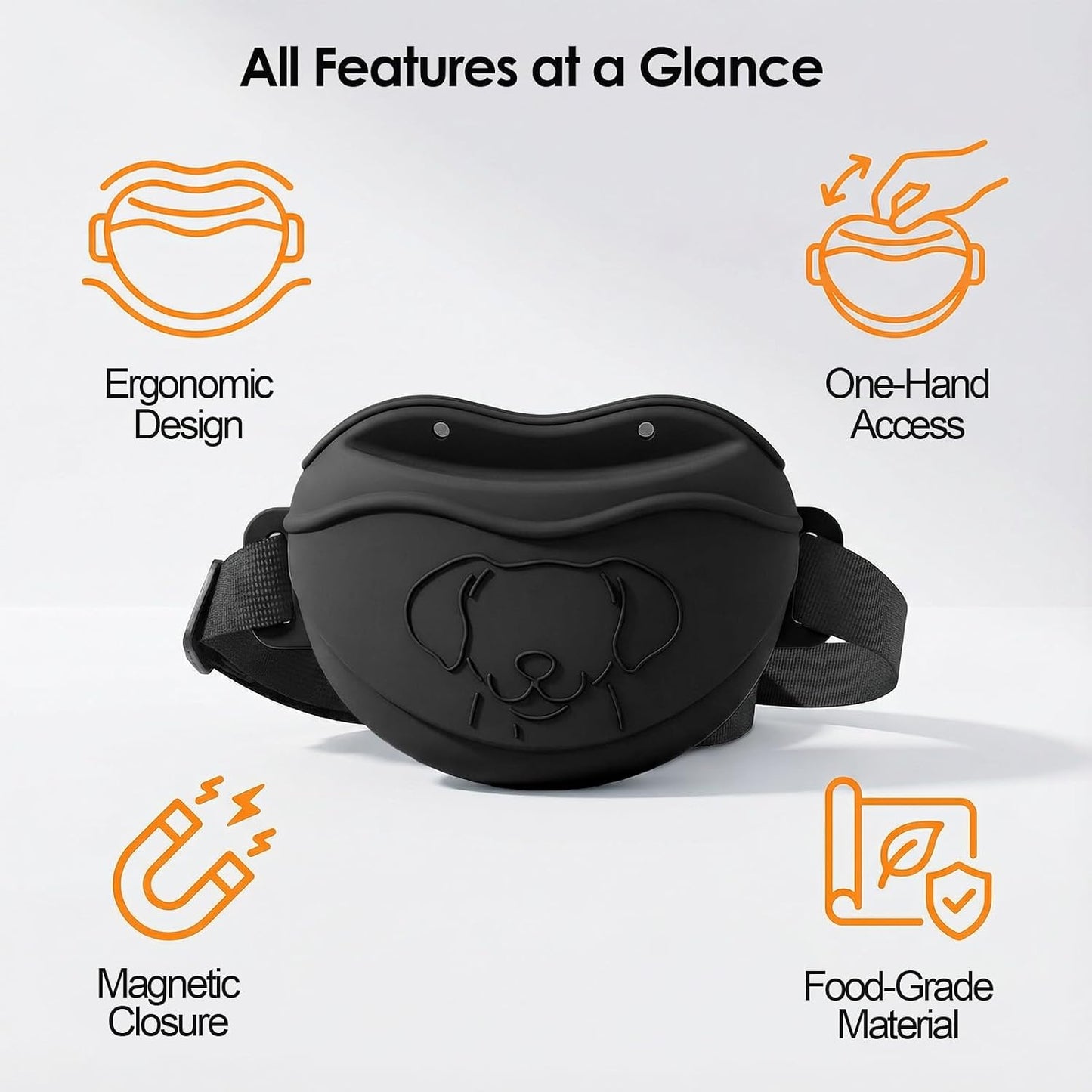 Bolsa silicona para perros con cierre magnético y clicker