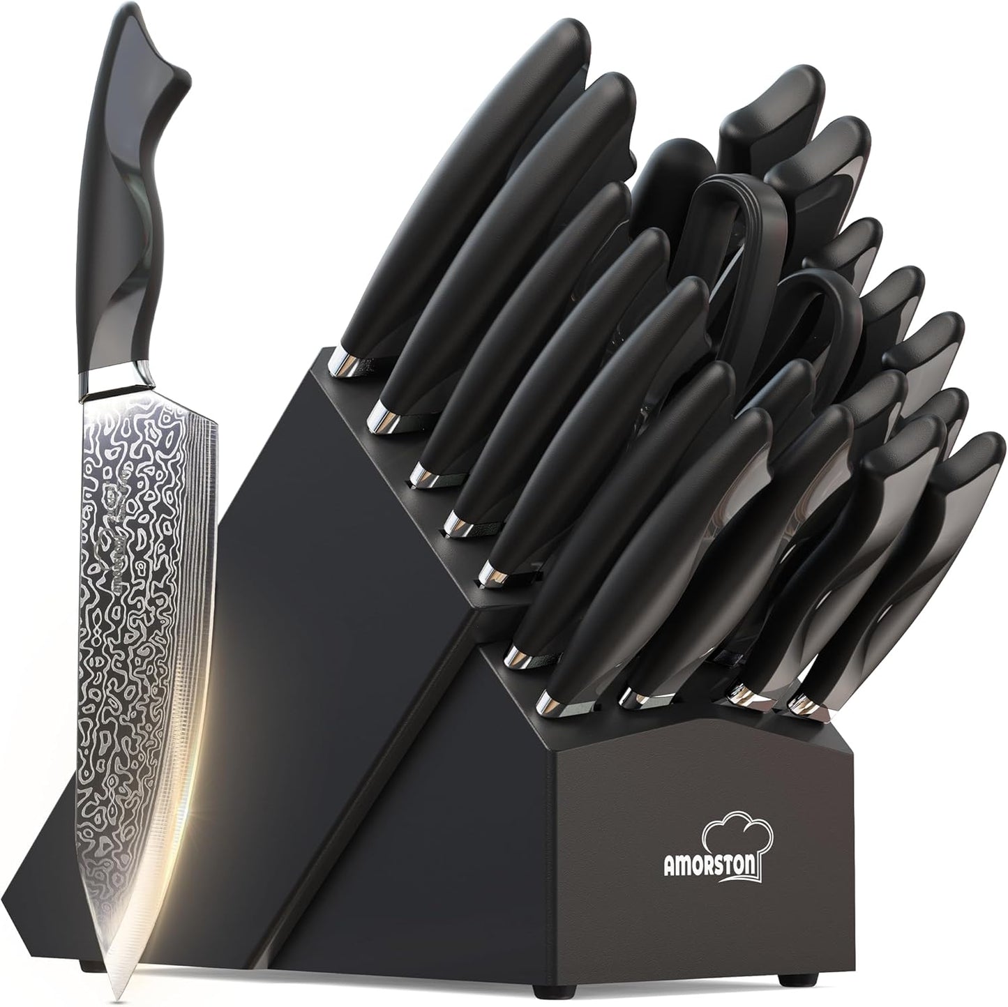 Set 22 Pzas Cuchillos Acero Inox Afilador Integrado