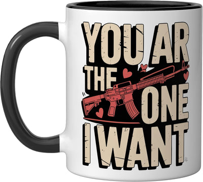 Taza de cerámica con frase You Are the One I Want para San Valentín