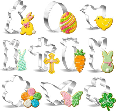 Juego de cortadores de galletas de Pascua 10 piezas acero inoxidable