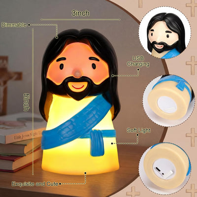 Luz nocturna cristiana regulable tactil USB para bautizo y comunión