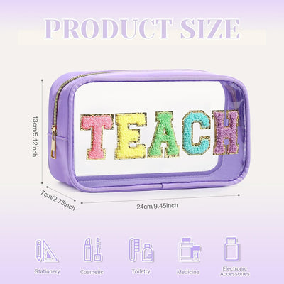 Bolsa maquillaje transparente con cremallera impermeable Rosa