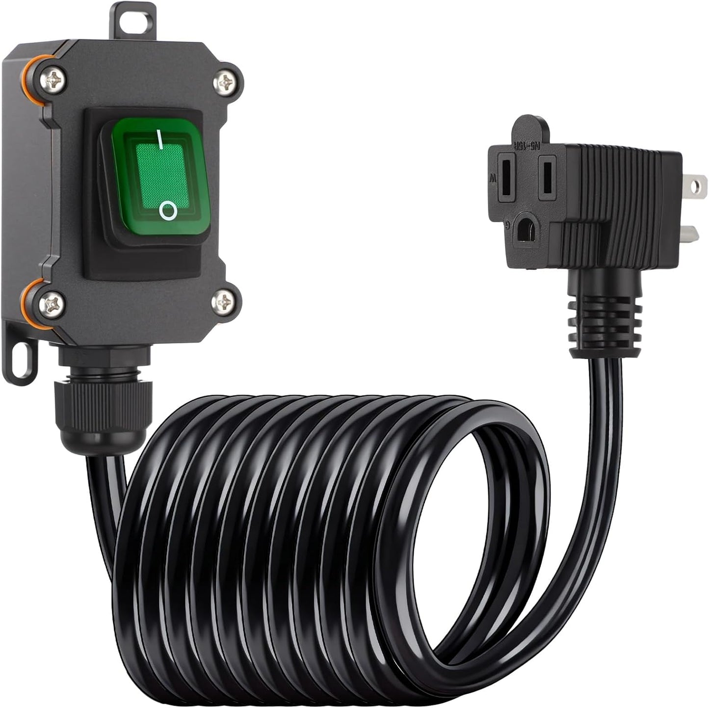 Cable extensión IP67 con interruptor 20A 125V LED verde